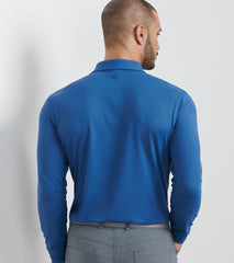 Peter Millar Lyons Performance Jersey Long Sleeve Polo - Blue Haze