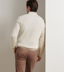 Peter Millar Brant Button Mock Sweater - Winter Ivory