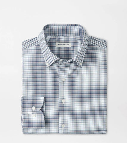 Peter Millar Leavenworth Performance Twill Sport Shirt - Blue Haze