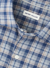 Peter Millar Whitecap Performance Flannel Sport Shirt - Blue Haze