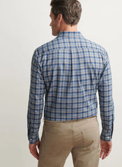 Peter Millar Whitecap Performance Flannel Sport Shirt - Blue Haze