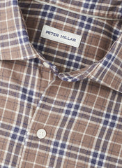 Peter Millar Big Bear Performance Flannel Sport Shirt - Poplar Brown