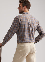 Peter Millar Big Bear Performance Flannel Sport Shirt - Poplar Brown