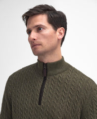 Barbour Ramsden Half Zip Knitted Jumper - Ivy Green