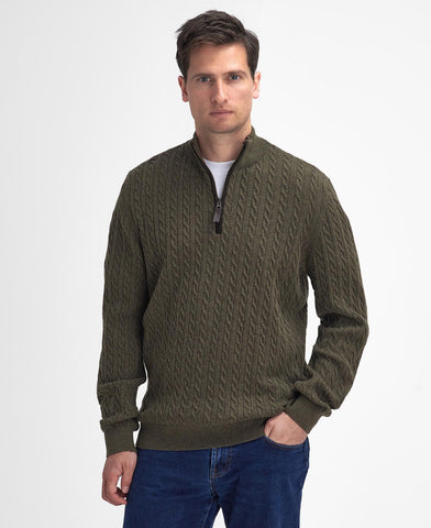 Barbour Ramsden Half Zip Knitted Jumper - Ivy Green