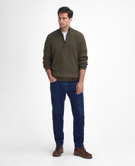 Barbour Ramsden Half Zip Knitted Jumper - Ivy Green