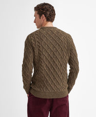 Barbour Stowford Cable Crew Neck Sweater - Olive Mix