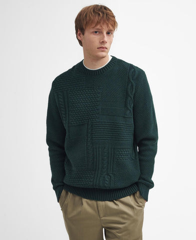 Barbour Casey Cable Crew Neck Sweater - Seaweed