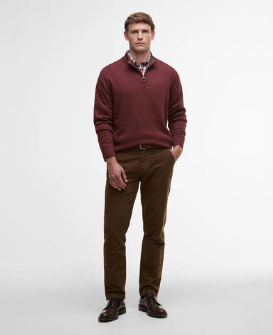 Barbour Kelson Half Zip Jumper - Fired Brick