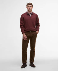 Barbour Kelson Half Zip Jumper - Fired Brick