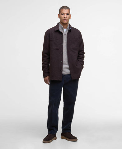 Barbour Marlow Tailored Wool Blend Overshirt - Dark Oak