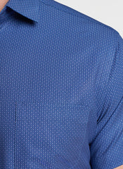 Peter Millar Bloques Performance Poplin Sport Shirt - Atlantic Blue