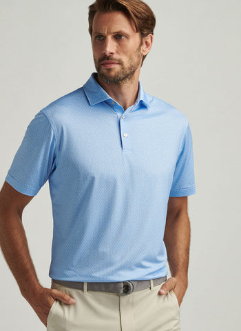 Peter Millar Shake It Up Performance Jersey Polo - Cottage Blue