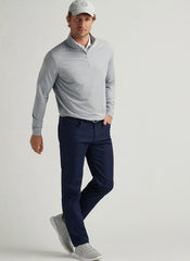 Peter Millar Perth Birdseye Performance 1/4 Zip - Gale Grey