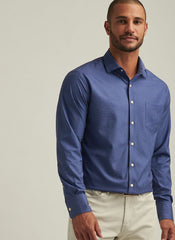 Peter Millar Winnipeg Performance Poplin Sport Shirt - Azurite