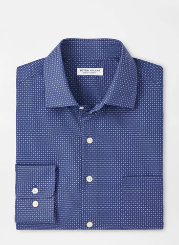 Peter Millar Winnipeg Performance Poplin Sport Shirt - Azurite