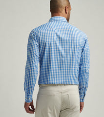 Peter Millar Leven Performance Twill Sport Shirt - Blue Poppy