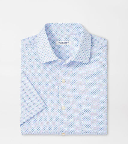 Peter Millar Champers Performance Poplin Sport Shirt - White