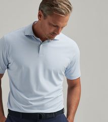 Peter Millar Ambrose Performance Jersey Polo - White/Blue Frost