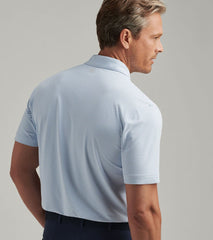 Peter Millar Ambrose Performance Jersey Polo - White/Blue Frost