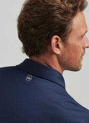 Peter Millar Albatross Cotton Blend Pique Polo - Navy