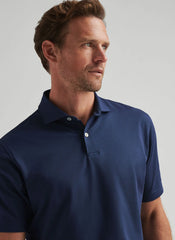 Peter Millar Albatross Cotton Blend Pique Polo - Navy