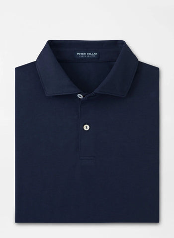 Peter Millar Albatross Cotton Blend Pique Polo - Navy