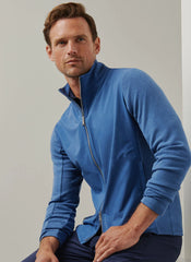 Peter Millar Solstice Performance Hybrid Full Zip Cardigan - Ocean Blue