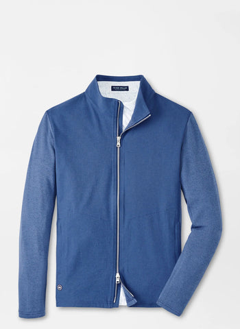 Peter Millar Solstice Performance Hybrid Full Zip Cardigan - Ocean Blue