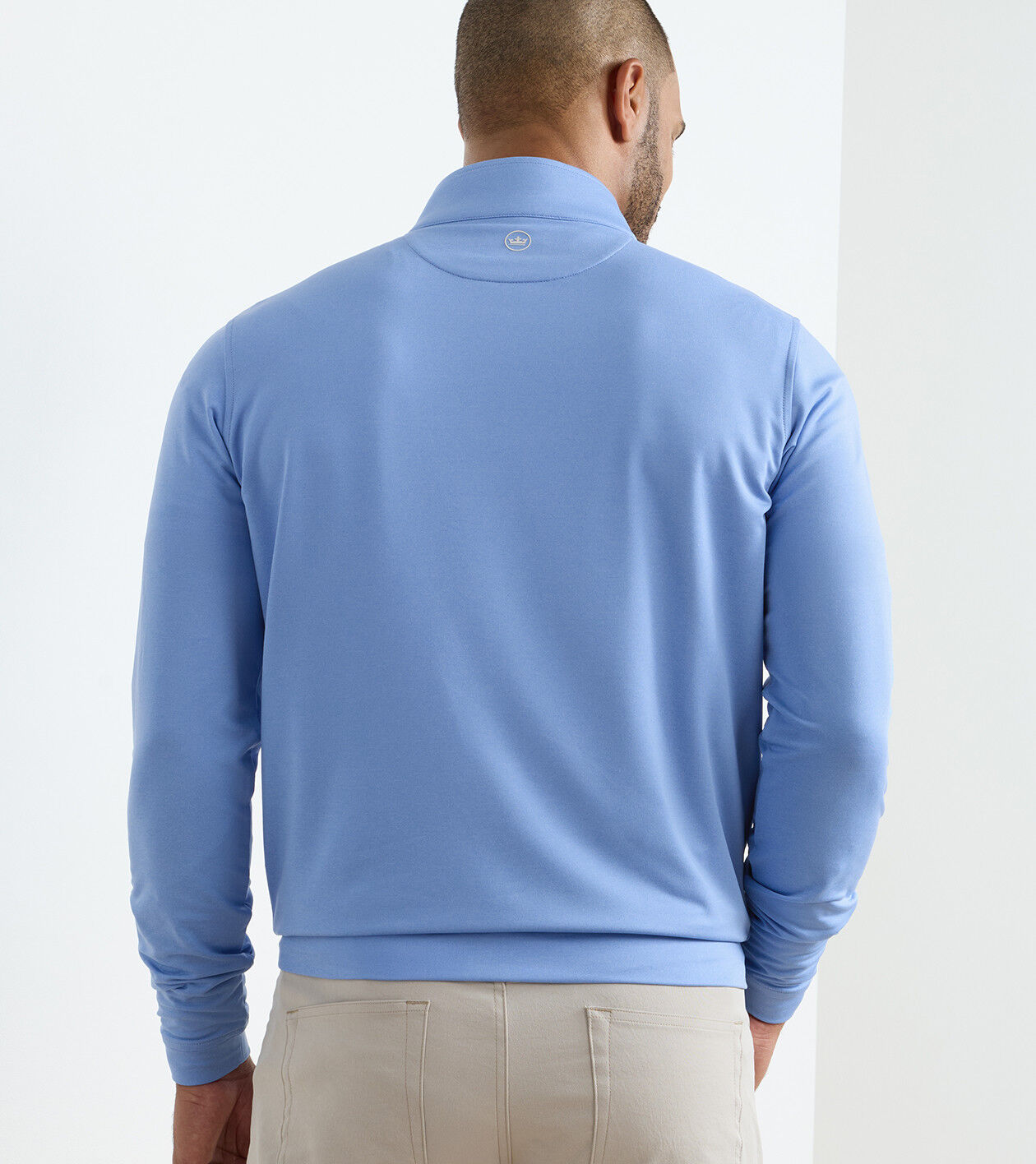 Peter Millar Perth Melange Performance 1/4 Zip - Blue Bird