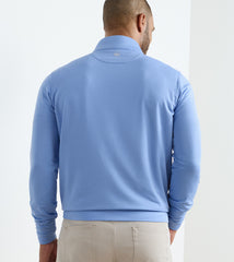 Peter Millar Perth Melange Performance 1/4 Zip - Blue Bird