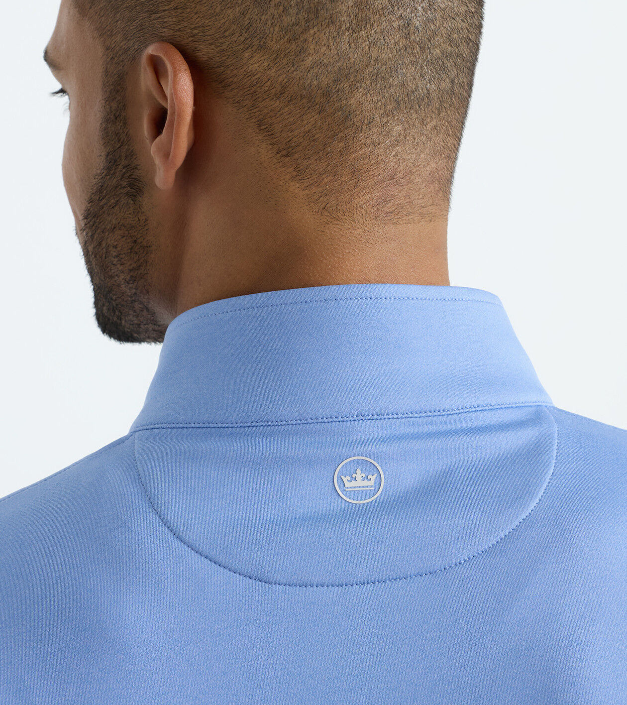 Peter Millar Perth Melange Performance 1/4 Zip - Blue Bird