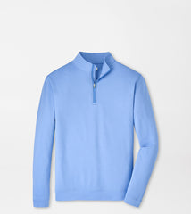 Peter Millar Perth Melange Performance 1/4 Zip - Blue Bird