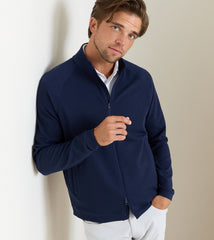 Peter Millar Cradle Pique Performance Full Zip - Navy