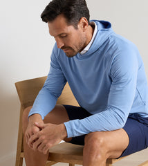 Peter Millar Pine Performance Hoodie - Blue Bird