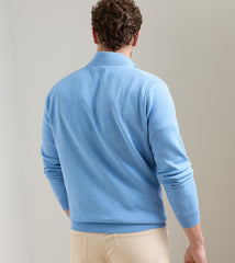 Peter Millar Coolspun Lite Birdseye 1/4 Zip Sweater - Blue Bird