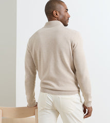 Peter Millar Coolspun Lite Birdseye 1/4 Zip Sweater - Truffle