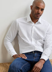 Peter Millar Brighton Perfect Poplin Sport Shirt - White