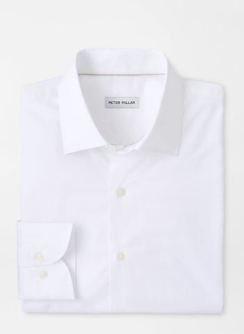 Peter Millar Brighton Perfect Poplin Sport Shirt - White