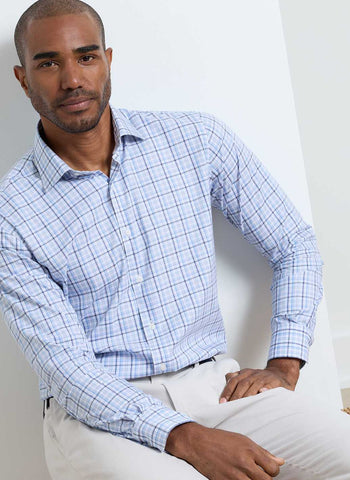 Peter Millar Simon Crown Lite Cotton Stretch Sport Shirt - Coottage Blue