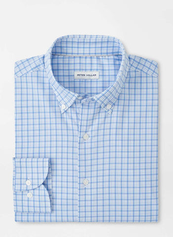 Peter Millar Calvin Crown Lite Cotton Stretch Sport Shirt - Cottage Blue