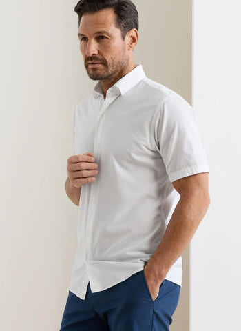 Peter Millar Seaward Cotton Lyocell Sport Shirt - White