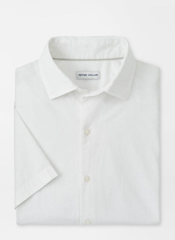 Peter Millar Seaward Cotton Lyocell Sport Shirt - White