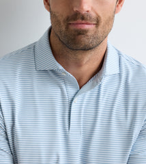 Peter Millar Ensemble Performance Jersey Polo - White/Light Willow