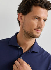 Peter Millar Albatross Cotton Blend Pique Polo - Navy