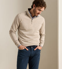 Peter Millar Crown Comfort 1/4 Zip Pullover - Stone