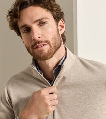 Peter Millar Crown Comfort 1/4 Zip Pullover - Stone