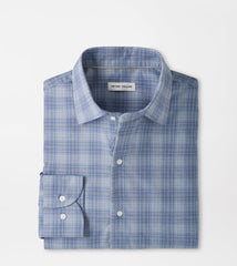 Peter Millar Dean Performance Flannel Sport Shirt - Gravel Blue