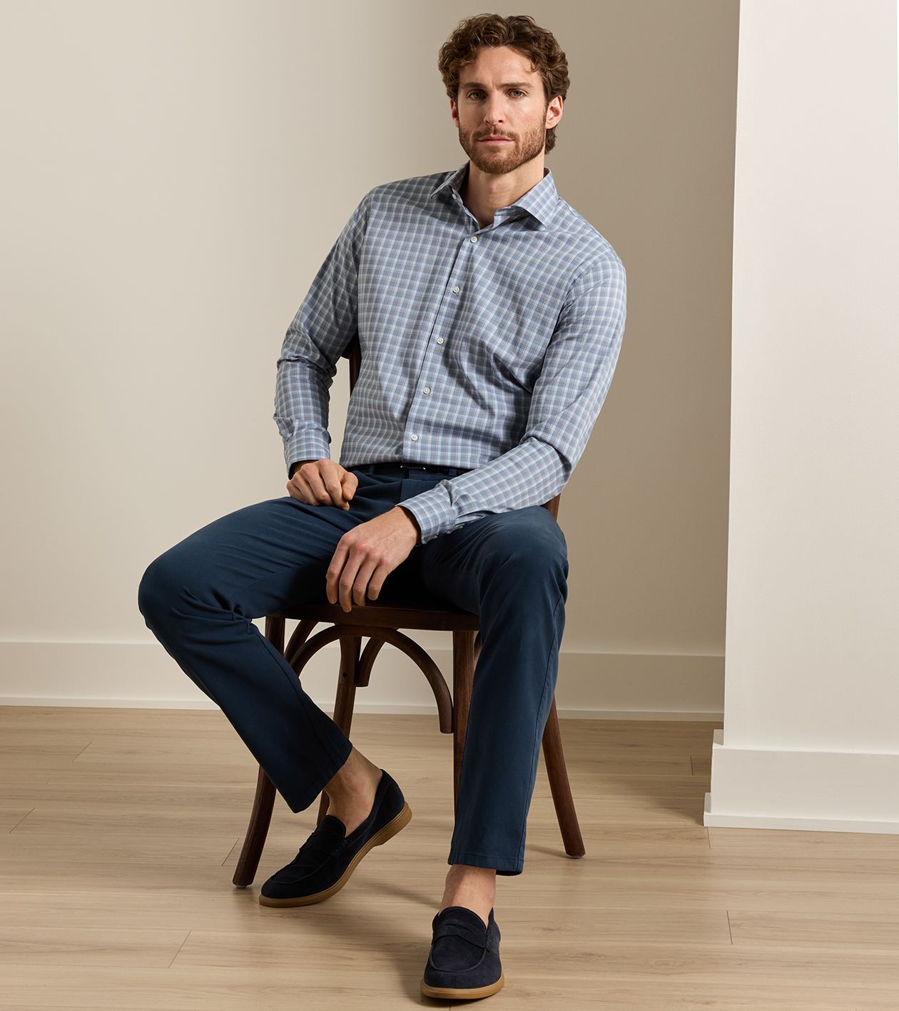 Peter Millar Lincoln Crown Iite Cotton Stretch Sport Shirt - Navy