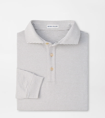 Peter Millar Lyons Stripe Performance Long Sleeve Polo - Gale